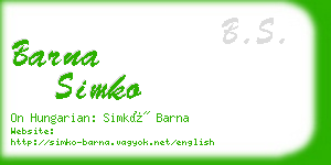 barna simko business card